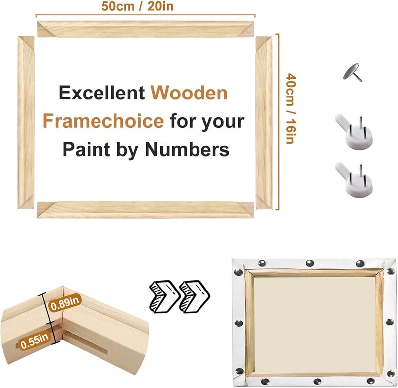EVNEED 2 Pack DIY Canvas Stretcher Bars 16x20 Inch Canvas Frame - Easy to Assemble,Gallery Wrap Oil Frame Kits Canvas Wood Stretcher Bars for Oil Paintings, Prints, Paint by Numbers & Posters - Image 2